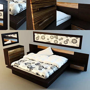 Modern bed + chest of drawers