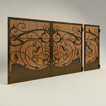 Elegant Artisan Gate 3D model image 1 