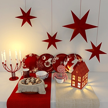 Festive Holiday Decor Set 3D model image 1 