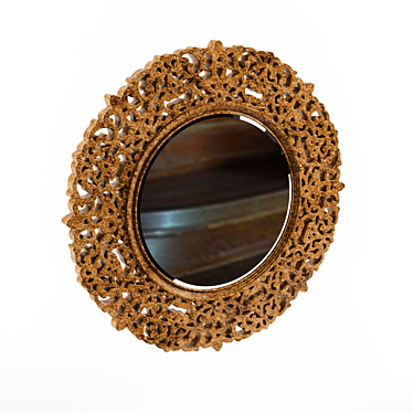 Elegant Thomasville Cassara Round Mirror 3D model image 1 