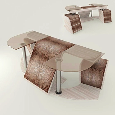 Stylish Wooden Table 3D model image 1 