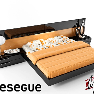 Styl Bed with Illuminated Headboard 3D model image 1 