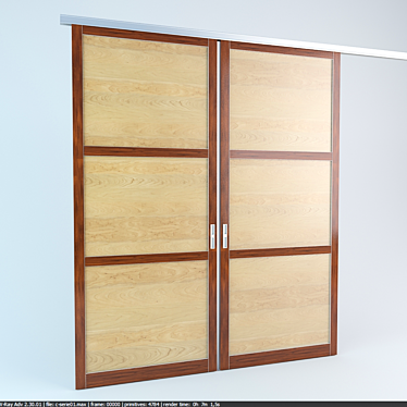 P-Series Sliding Doors: Top-Quality Raumplus 3D model image 1 