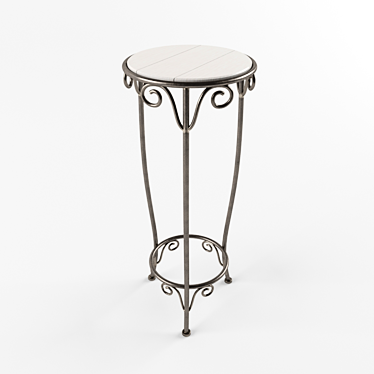 Elegant Wrought Iron Table 3D model image 1 