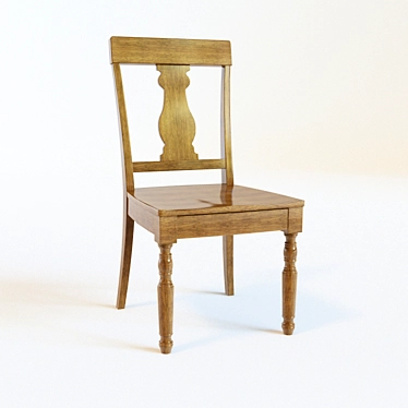 Title: USA-Made Wooden Chair 3D model image 1 