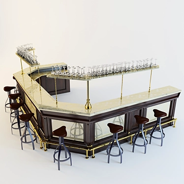 French Style Bar Table 3D model image 1 