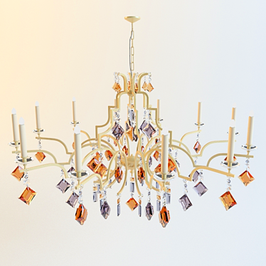 Emme Pi Light 3050/6+6 - Elegant Italian Chandelier 3D model image 1 