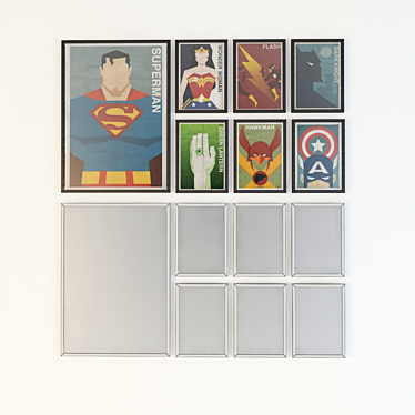 Vintage Superhero Posters 3D model image 1 