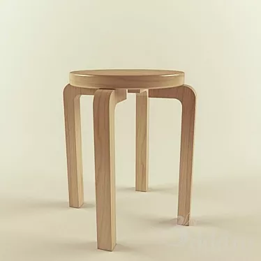 Aalto E60 Stool: Iconic Design 3D model image 1 