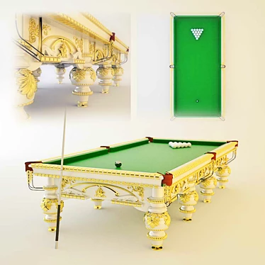 Classic Style Pool Table 3D model image 1 
