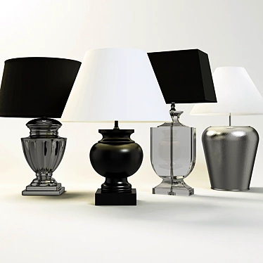 Elegant Illumination: Maisons Du Monde Lamp Set 3D model image 1 