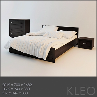 Elegant Cleo Bedroom Set 3D model image 1 