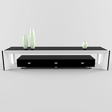 Sleek TV Stand with Russian Translation 3D model image 1 