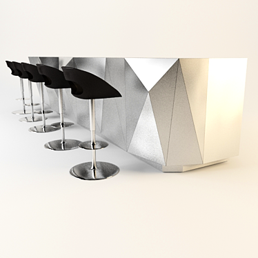 Sleek Bar Set: Table + Chair 3D model image 1 