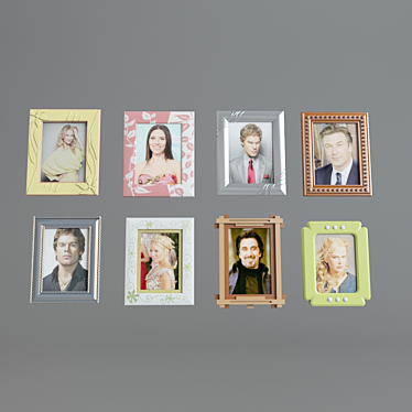 Stylish Photo Frames Set 3D model image 1 