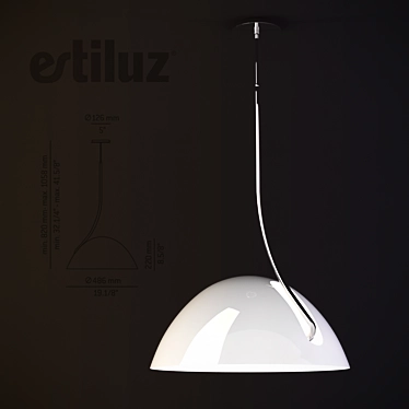 Elegant Pluma Pendant Light 3D model image 1 