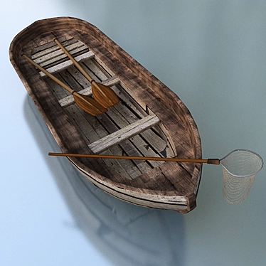 Vintage Wooden Boat 3D model image 1 