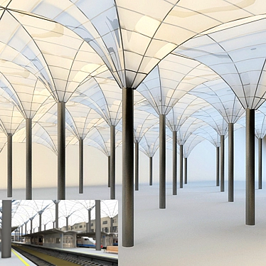 Architectural Glass Roof 3D model image 1 