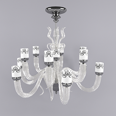 Elegant 10-Light Pendant Chandelier 3D model image 1 