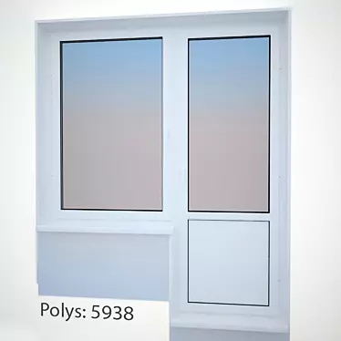 Versatile Plastic Window with Door | Custom Sizes 3D model image 1 