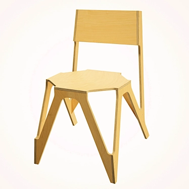 Modern Plywood Chair 3D model image 1 