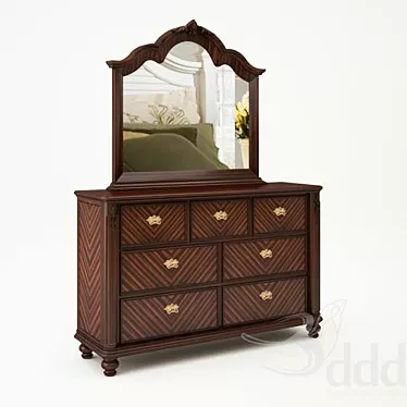 Elegant Farrington Dresser Set 3D model image 1 