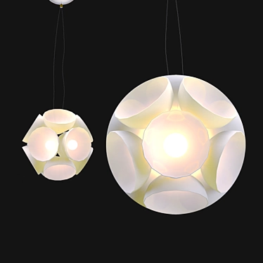 Paolo Mapelli White Metal Chandelier 3D model image 1 