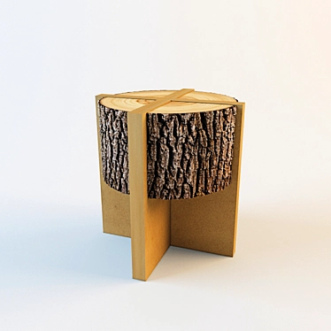 Natural Stump Chair - Rustic Design 3D model image 1 