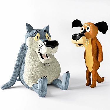 Wild Harmony: Wolf and Dog 3D model image 1 