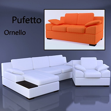 Pufetto Ornello Collection: 2-Seater Sofa, Corner Sofa, Chair 3D model image 1 