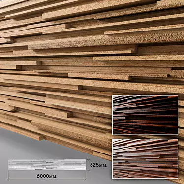 Versatile Wood Panel for Walls and Stands 3D model image 1 