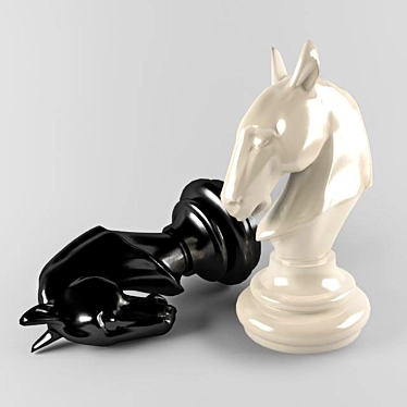 Chess Knight Figure 3D model image 1 