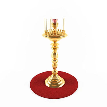 Elegant Church Candle Holder 3D model image 1 