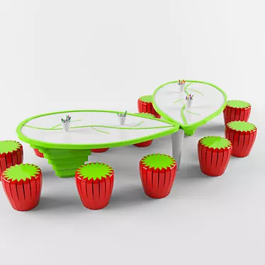 Title: Strawberry-themed Kinder Furniture 3D model image 1 