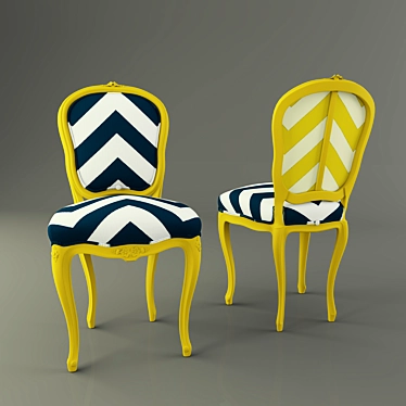 Elegant French Provincial Side Chair 3D model image 1 