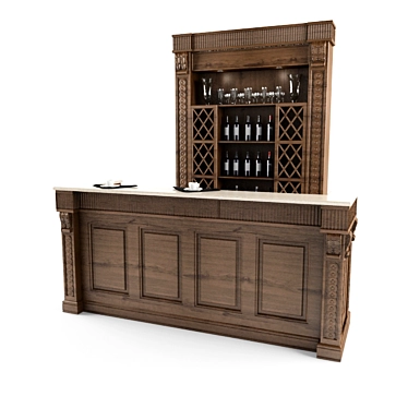 Sleek Bar Counter 3D model image 1 