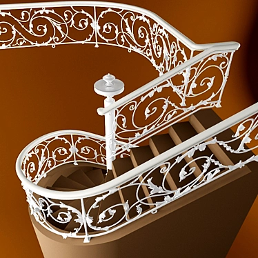 Handcrafted Stair Railings: Bendable & Customizable 3D model image 1 