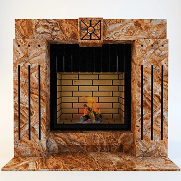 Elegant Art Deco Fireplace 3D model image 1 