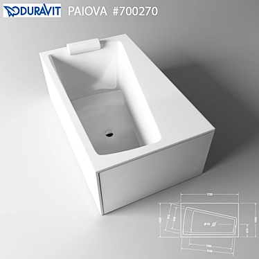 DURAVIT PAIOVA 700270 Mosaic Panel Bathtub 3D model image 1 