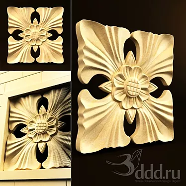 Elegant Palimanan Carving Ornament 3D model image 1 