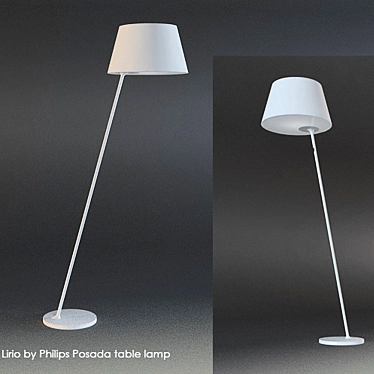 Lirio Glass Metal Fabric Floor Lamp 3D model image 1 