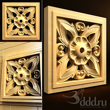 Exquisite Palimanan Carving Ornament 3D model image 1 