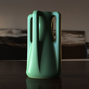Teco Prairie Vase: Green & Cherokee Red 3D model image 1 