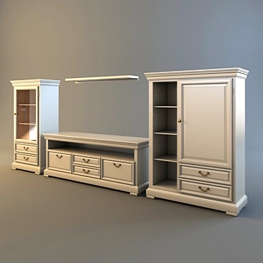 Elegant Selva Mirabeau TV Console 3D model image 1 