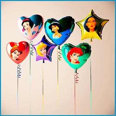 Colorful Balloons for 3D Modeling 3D model image 1 