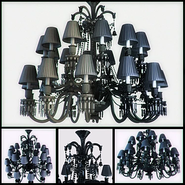 Black Crystal Zenith Chandelier 3D model image 1 