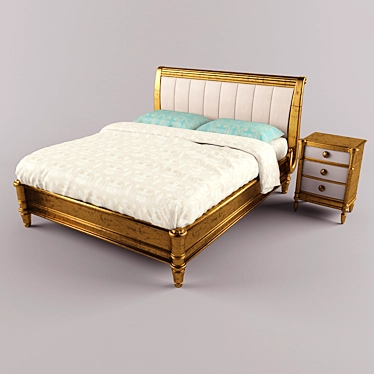 Luxury Murano Bed & Joelle Dresser 3D model image 1 