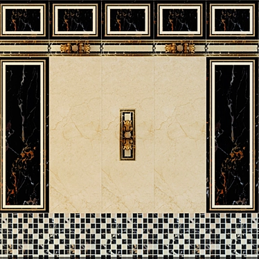 Elegant Portoro Wall Tiles 3D model image 1 