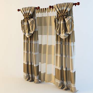 Elegant Window Curtain 3D model image 1 