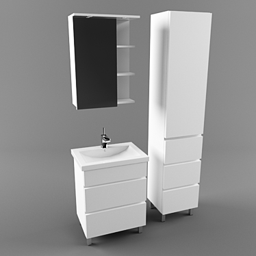 Akvanet Laconica 65 - Elegant Bathroom Furniture Set 3D model image 1 